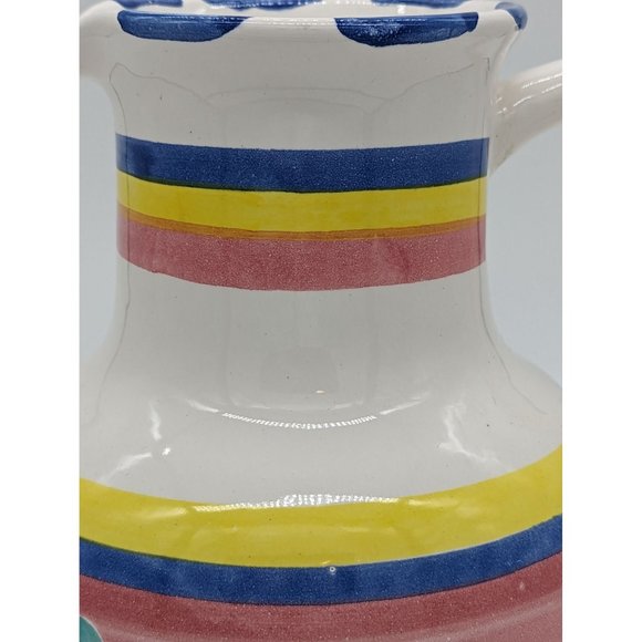 Ceramica Arte Bello Pitcher Jug Ceramic Hand-painted Cow Saguero Cactus - Picture 9 of 12